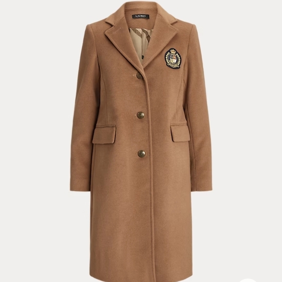 Ralph Lauren Jackets & Blazers - Ralph Lauren Crest-Patch Wool-Blend Coat